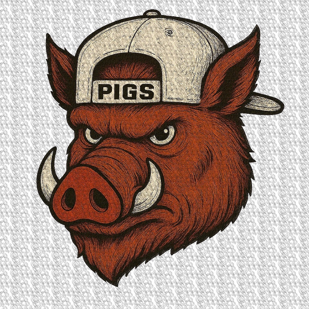 R a z o r b a c k s Mascot PNG | Snapback Hat Sports Graphic Instant Download