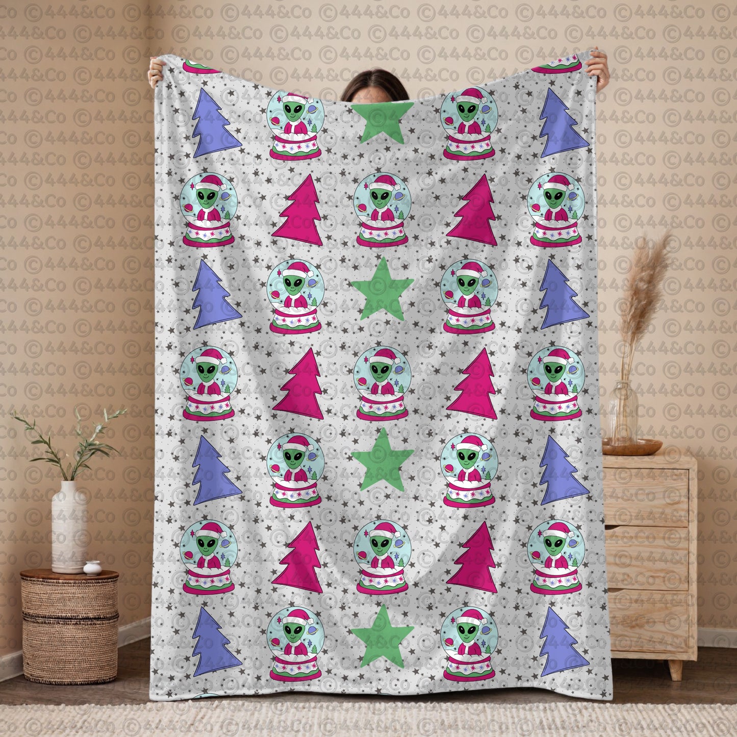 Seamless Alien Christmas Pattern | Festive Holiday Digital Download