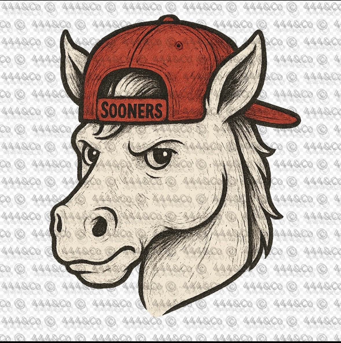 S o o n e r s Mascot PNG | Snapback Hat Sports Graphic Instant Download