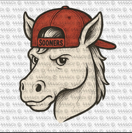 S o o n e r s Mascot PNG | Snapback Hat Sports Graphic Instant Download