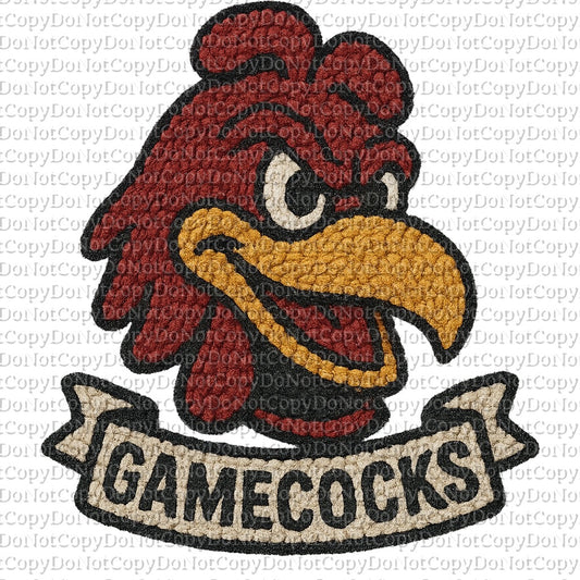 G a m e c o c k s Mascot PNG | Faux Yarn Sports Graphic Instant Download