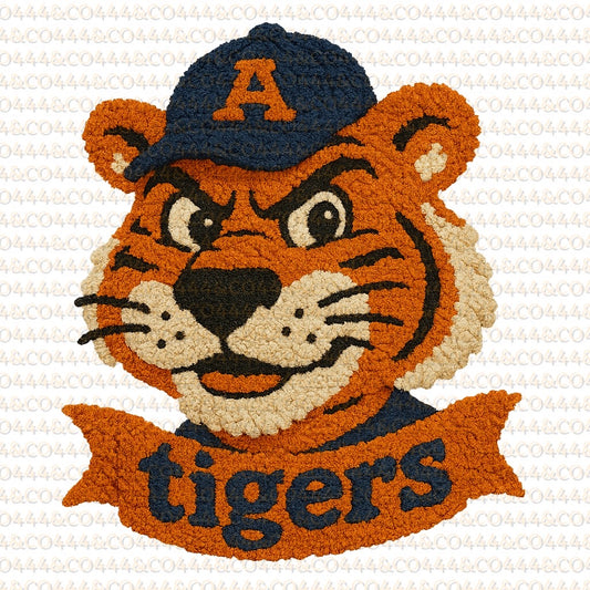 A u b u r n Mascot PNG | Faux Yarn Sports Graphic Instant Download